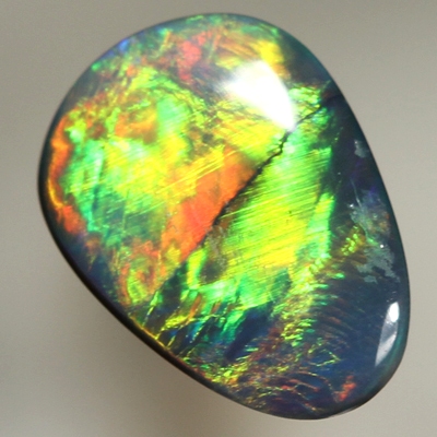 SOLID BLACK OPAL Very bright neon rainbow broad rolling flash 